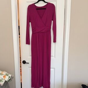 Elegant Pink Long Sleeve Dress